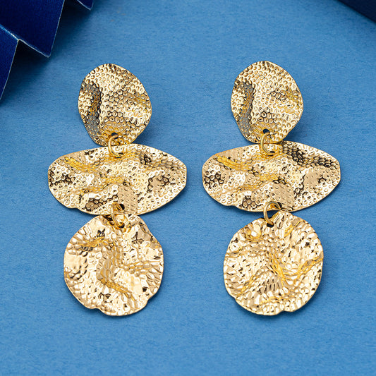 E4596 Aretes círculos estilo vintage aleacion 6.5cm