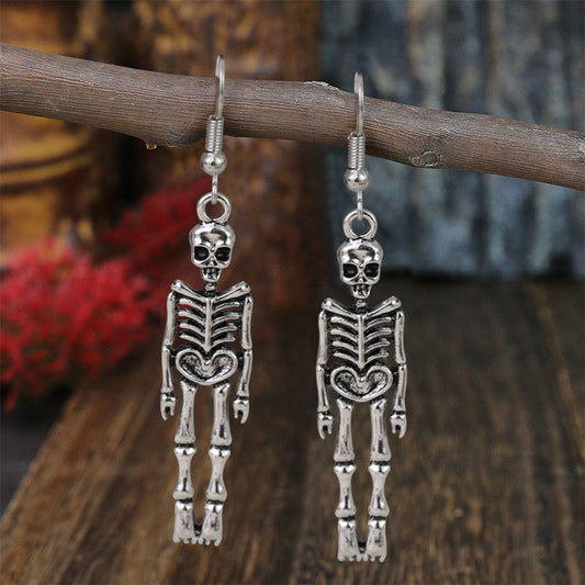 E4021 Aretes esqueleto aleacion 6cm