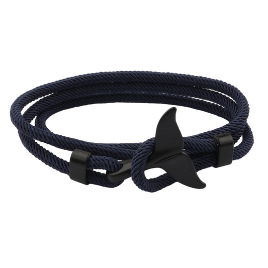 B309A Pulsera caballero cordon azul cola de pez