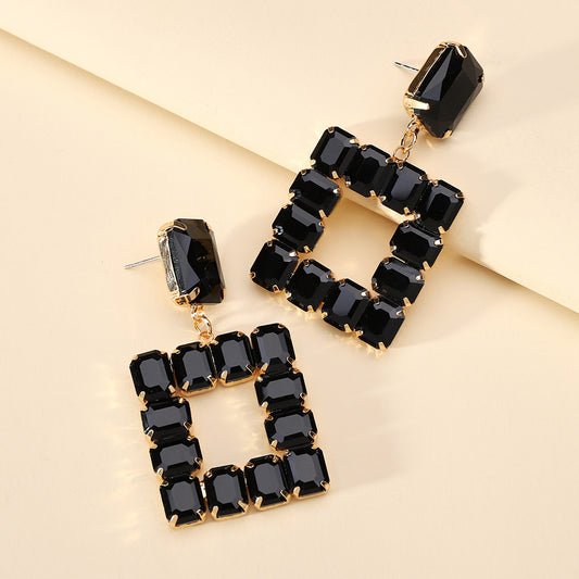 E3051N Aretes cristal cobre aleacion 6cm