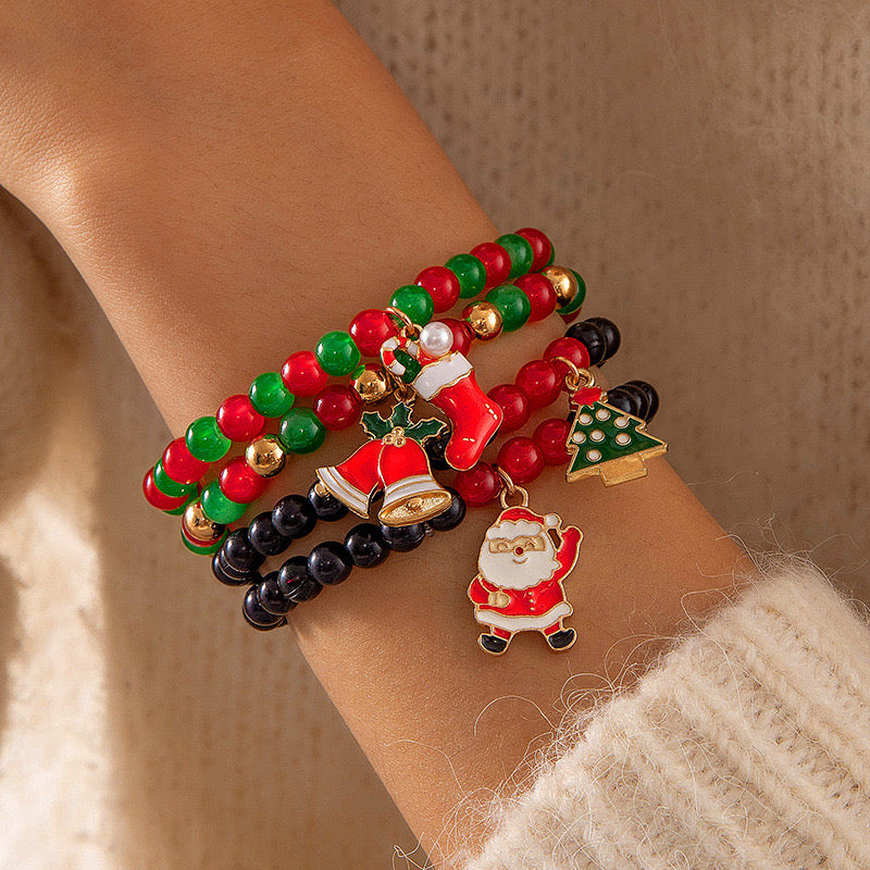 B516 conjunto de pulseras de Navidad elástica