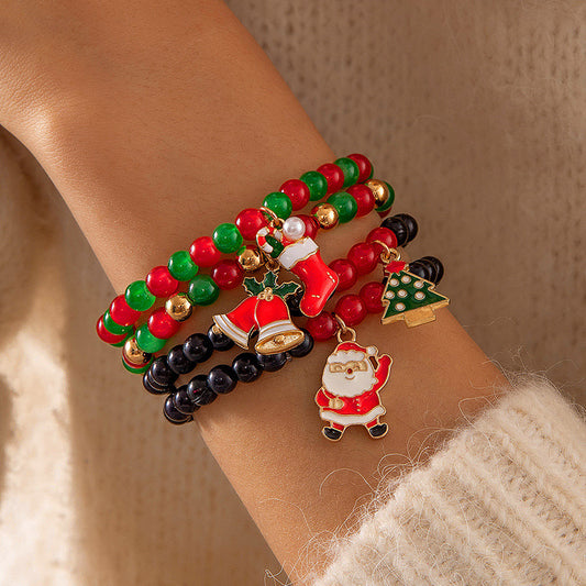 B516 conjunto de pulseras de Navidad elástica