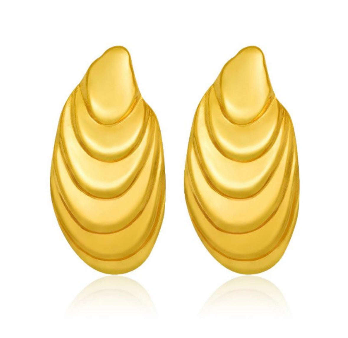 E5475 Aretes dorados abstractos acero inoxidable 4cm