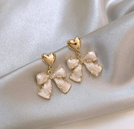 E5091 Aretes Moño Perla aleacion 3cm