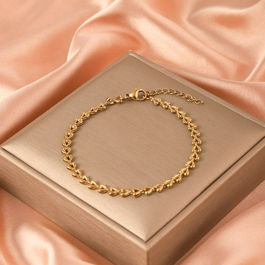 B461 Pulsera dorada acero de titanio 21cm