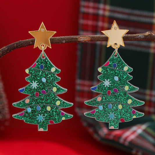 E4456 Aretes arbol de navidad acrílico 5.5cm