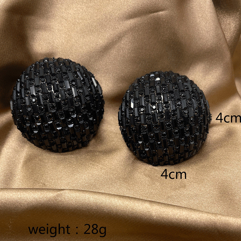 E4503 aretes círculo negro aleacion 4cm