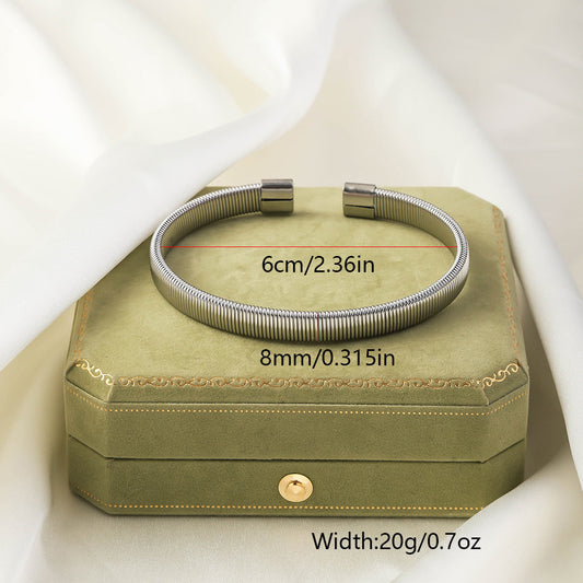 B389P Brazalete plateado acero inoxidable