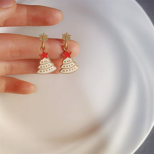 E4279 Aretes árbol de Navidad aleacion 1cm