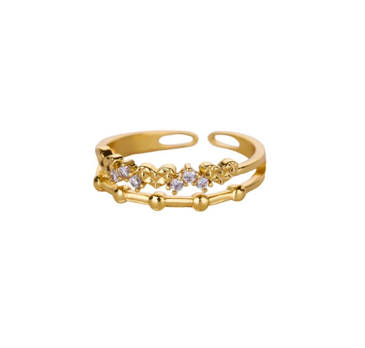 A537 Anillo brillante elegante acero inoxidable abierto