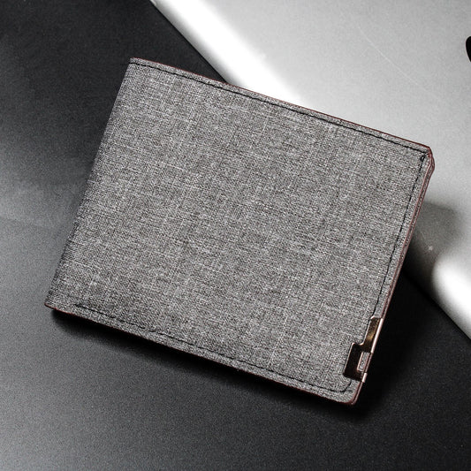 CR73GO Cartera caballero mezclilla gris oscuro 10x9cm