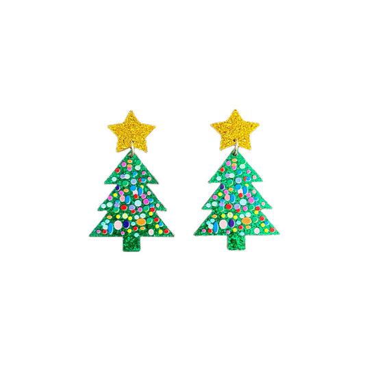 E4177 Aretes árbol de Navidad acrílico 4.5cm