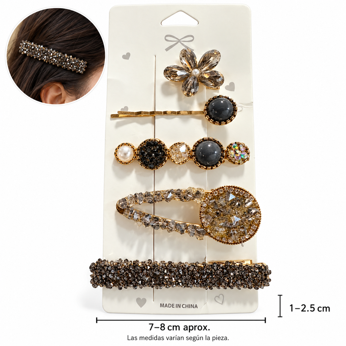 ACS24 conjunto de broche para el cabello hermosos de borlas incluye los que se muestran en la foto