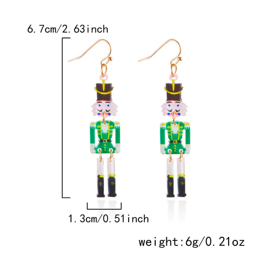 E4282 Aretes soldado cascanueces acrílico 7cm