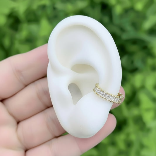 E4636 Aretes earcuff dorado cristal cobre 1cm