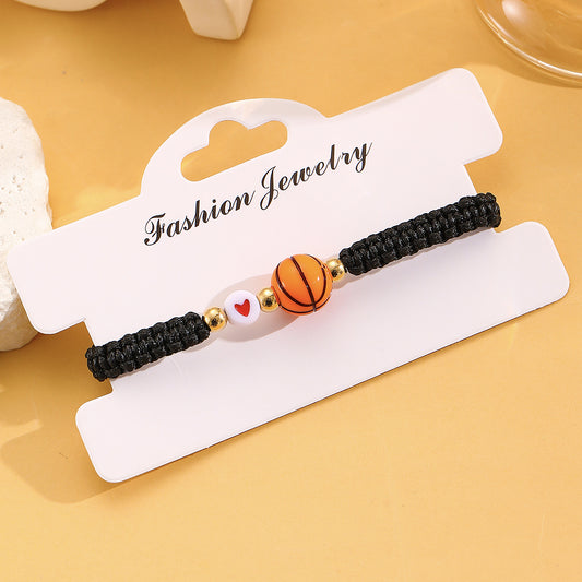 E398 Pulsera basketball tejido ajustable