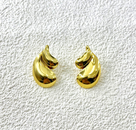 E5414 aretes gotas doradas acero inoxidable