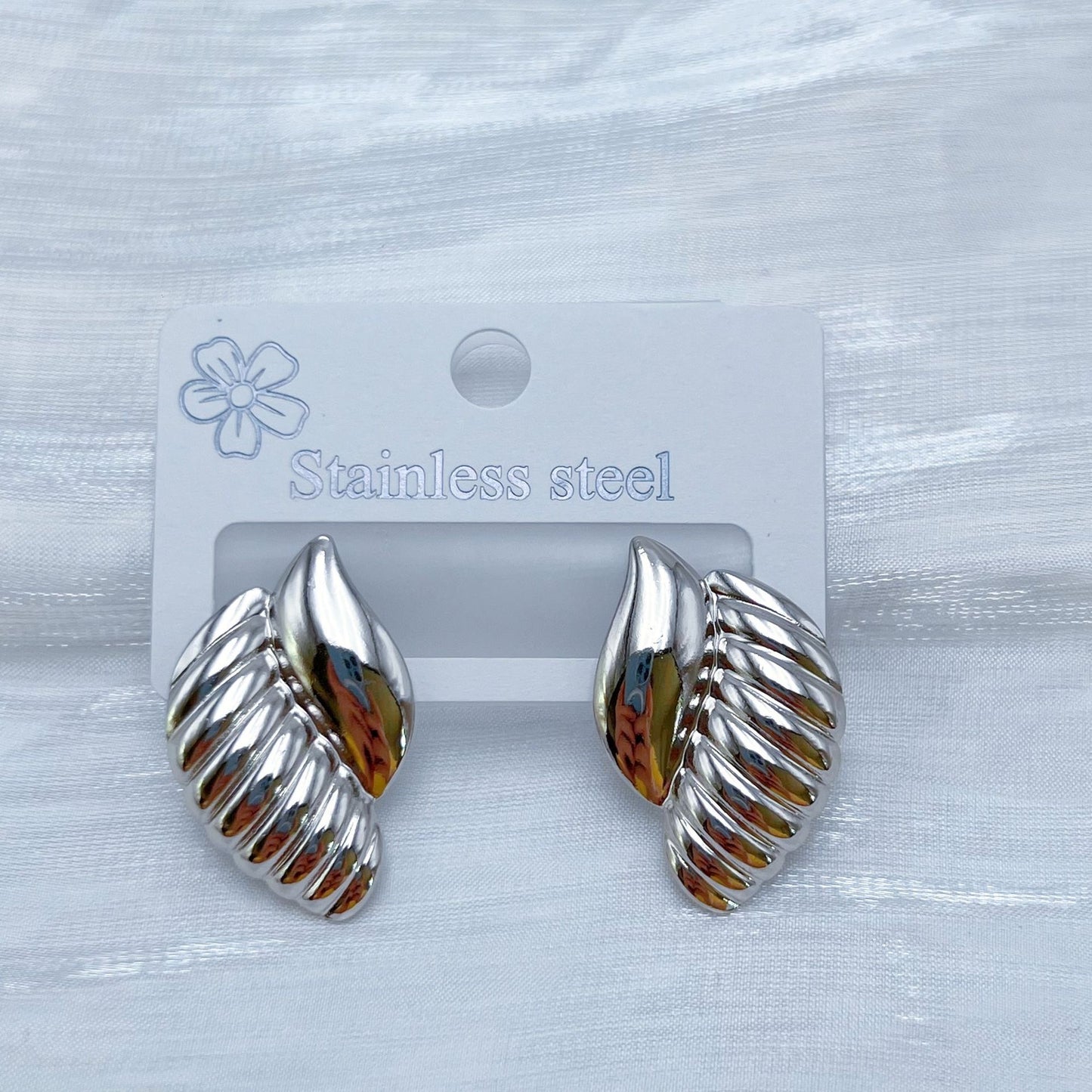 E7255 Aretes plateados acero inoxidable 3cm