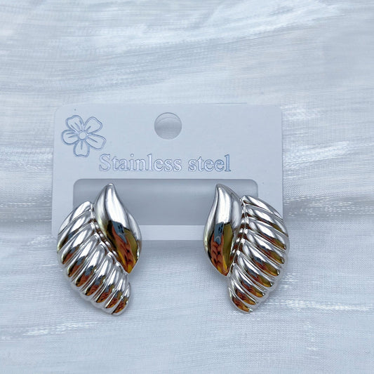 E7255 Aretes plateados acero inoxidable 3cm