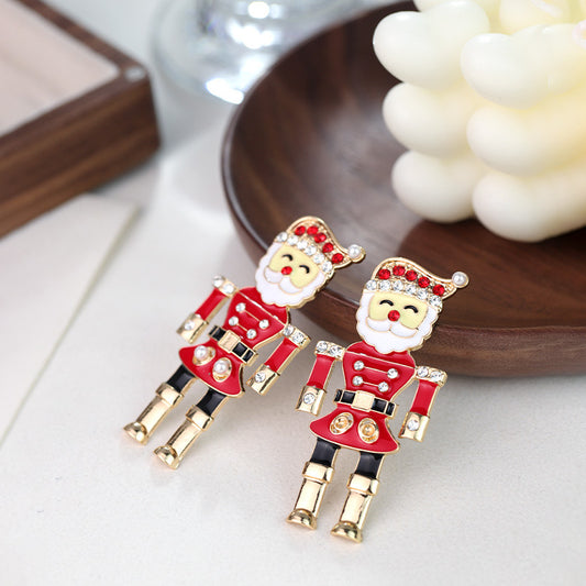 E4104 Aretes soldado cascanueces Navidad 6cm