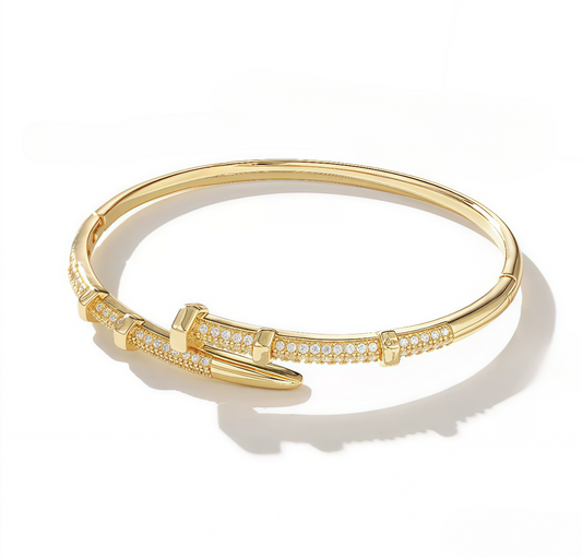 B597 Brazalete brillante dorado acero inoxidable 5cm