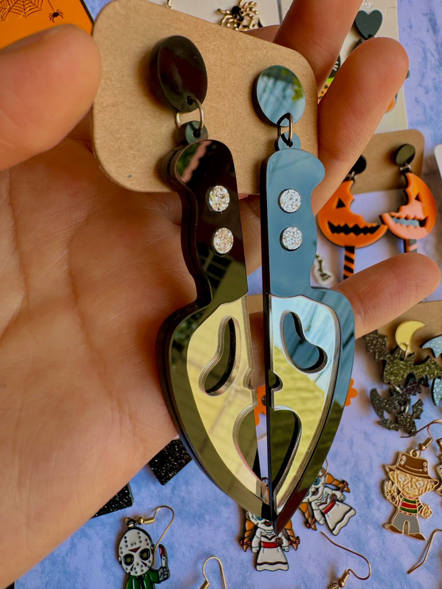 JY41 Aretes Cuchillo Ghostface Scream Halloween