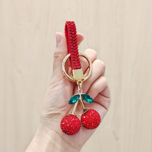 K110 Llavero cereza roja brillante 12cm