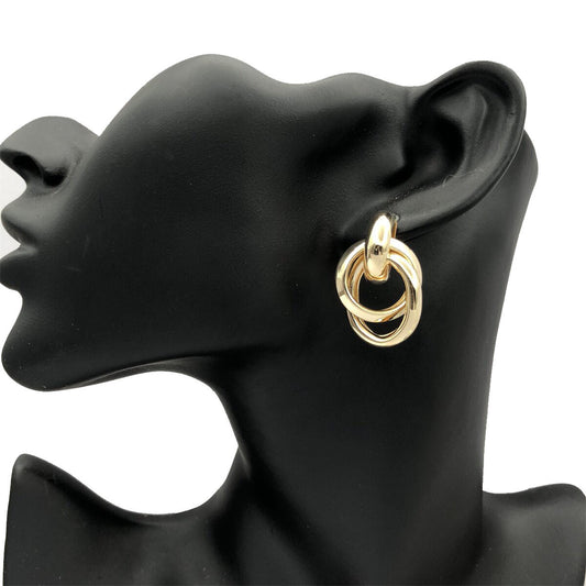 E5896 Aretes dorados geométricos 4cm metal