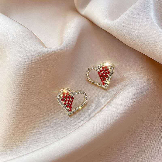 E3824 Aretes corazón brillante aleacion 1.5cm