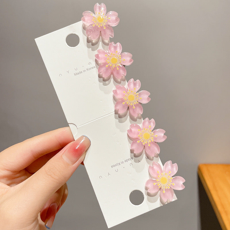 ASC35 Conjunto broches 5 piezas flor para niña medida aproximada 2.5cm por broche