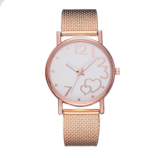 R166 reloj rosa hebilla de cuarzo para mujer