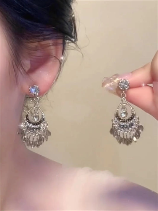 E3939 Aretes grandes fiesta brillantes aleacion 4.5cm