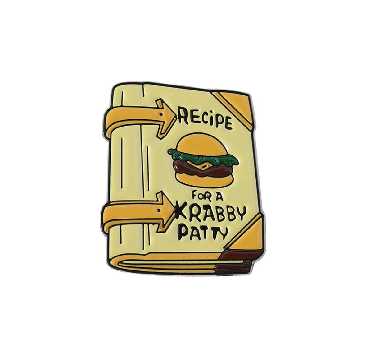 P200 Pin libro dibujo hamburguesa krabby 2cm aleacion