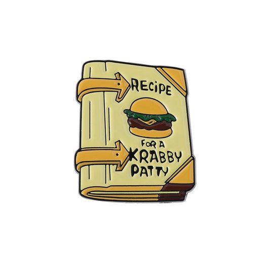 P200 Pin libro dibujo hamburguesa krabby 2cm aleacion