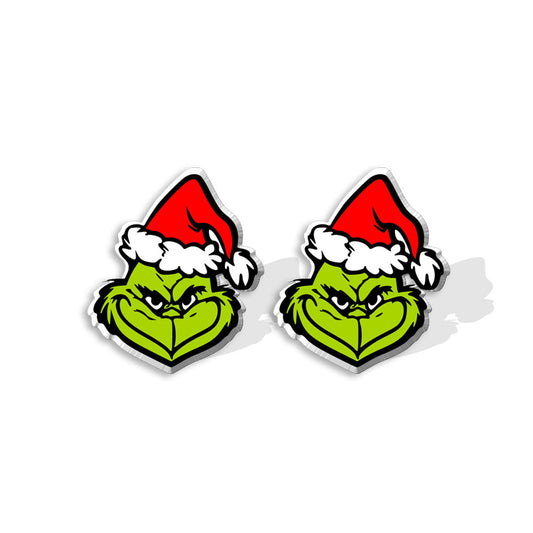 E1894 Aretes grinch acrílico 1 cm