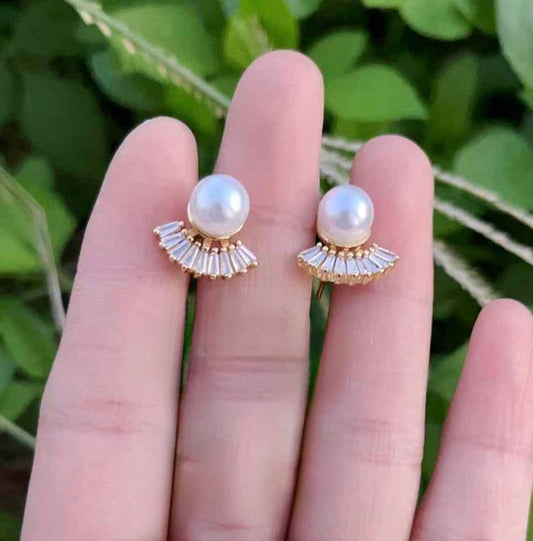 E3510 Aretes perla brillante 1.5cm