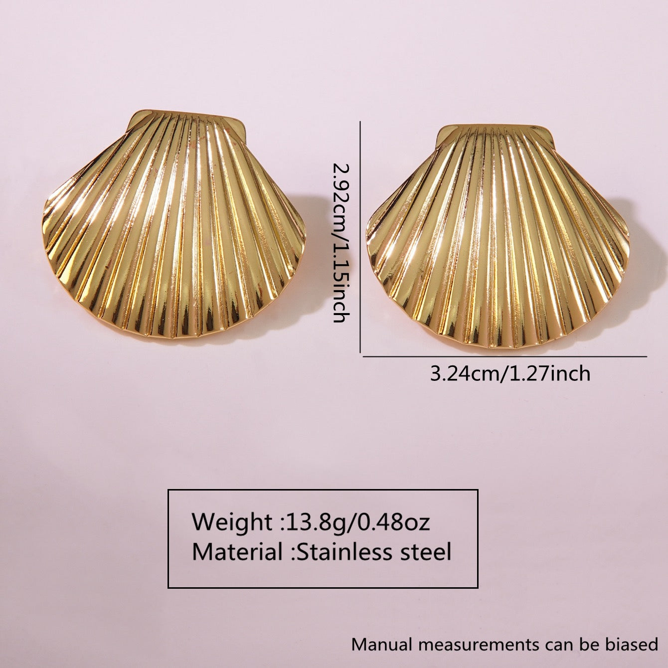 E3321 Aretes concha acero inoxidable 2.9cm