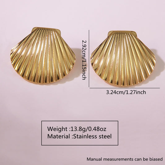 E3321 Aretes concha acero inoxidable 2.9cm