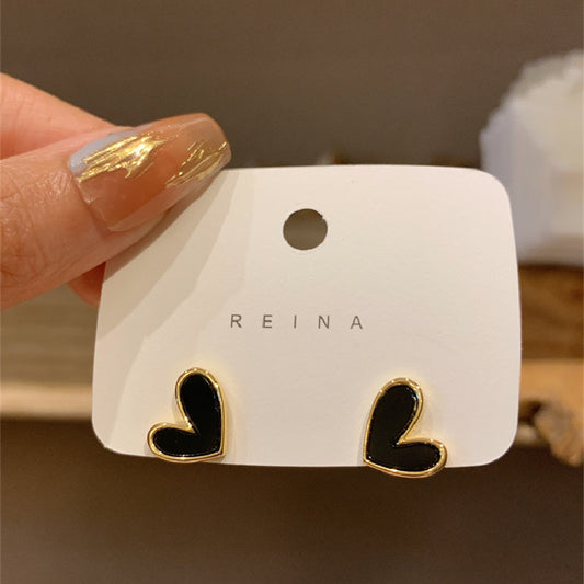 E4616 Aretes negro aleacion 1.3cm