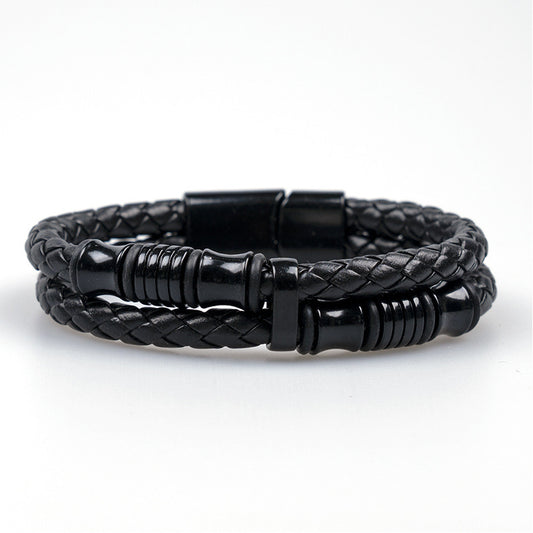 B336 Pulsera caballero cuero sintetico 21cm