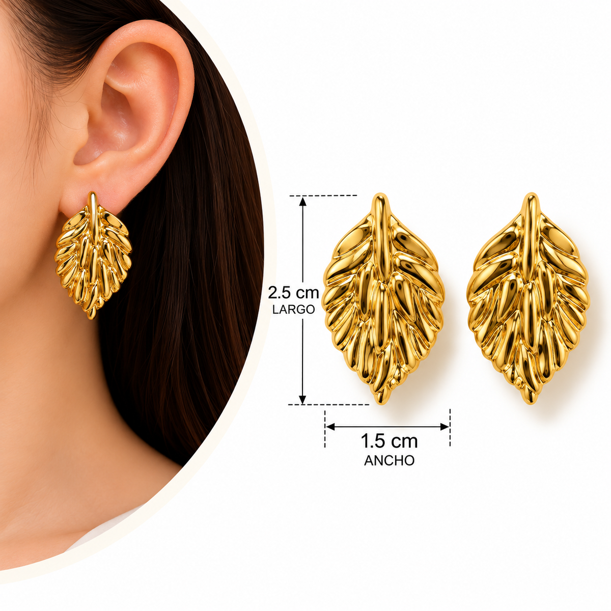 E050 Aretes diseño hoja de acero inoxidable 304