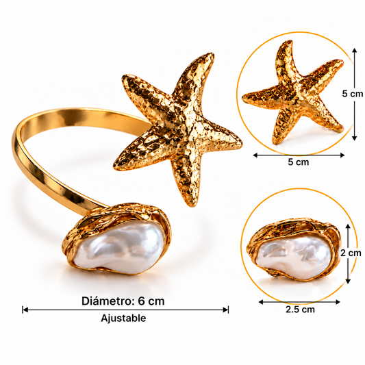 B110 Brazalete perla estrella aleacion