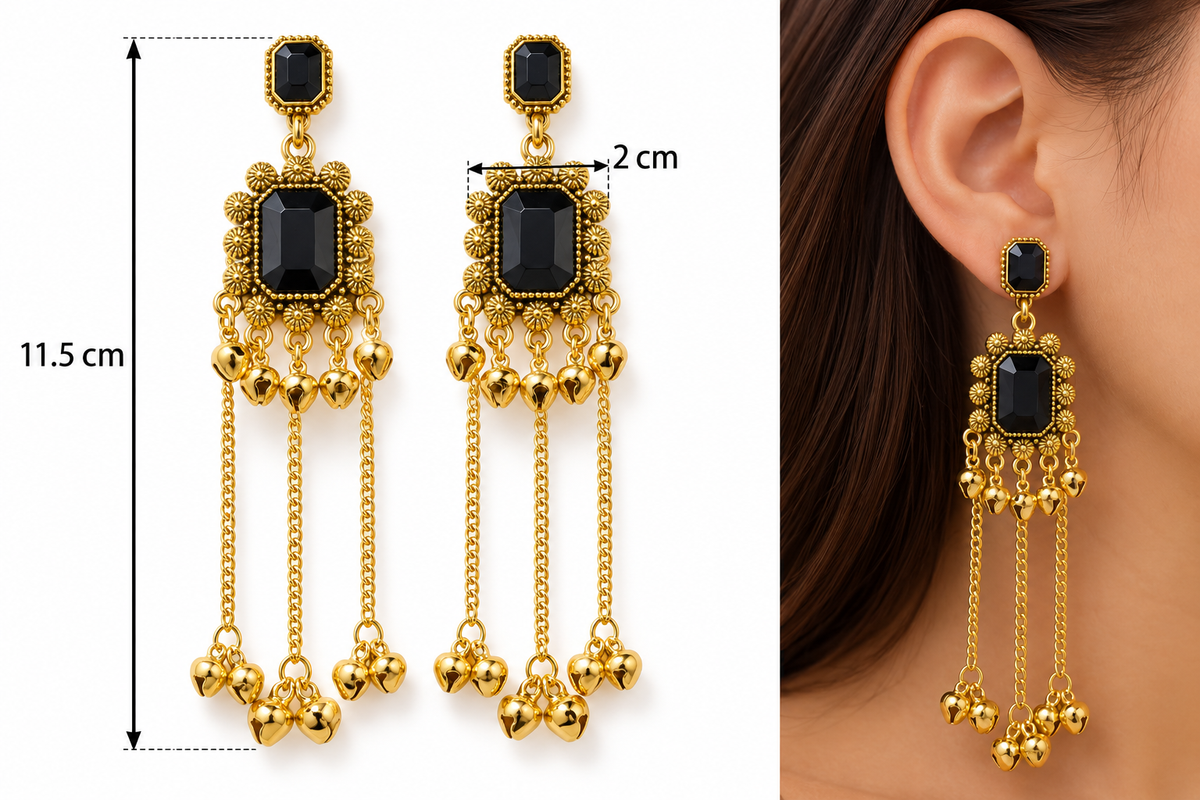 E7485 Aretes onix cascada cascabel de aleacion