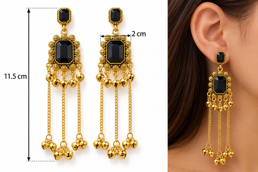 E7485 Aretes onix cascada cascabel de aleacion