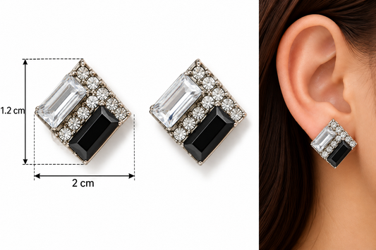 E7487 Aretes rombo circonia aleacion