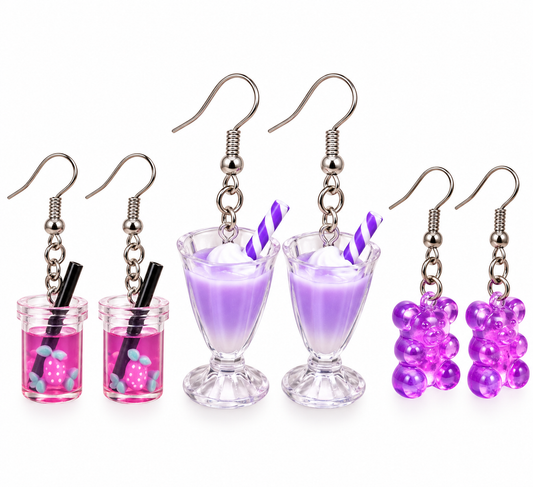 E7494 Set de 3 pares de aretes aleacion