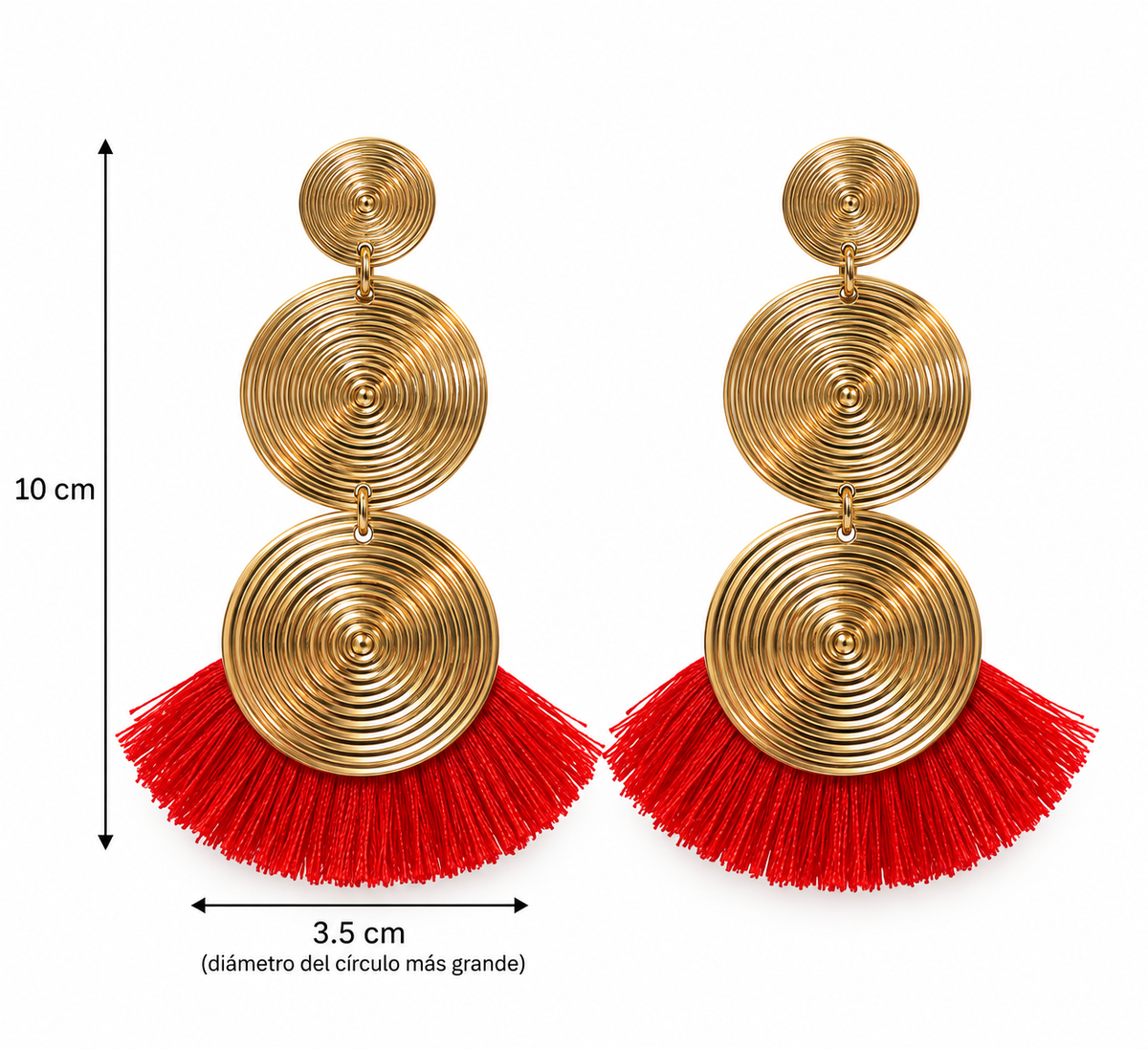 E7500 Aretes espiral y abanico de aleacion