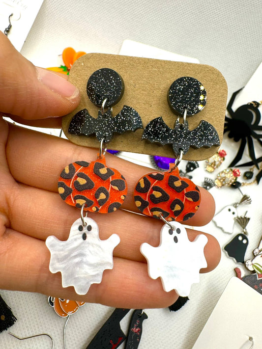 J51 Aretes Murciélago Fantasma Halloween