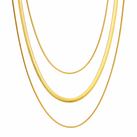 C1461 Collar de 3 cadenas 19 21 y 23 cm con 5 cm de extension