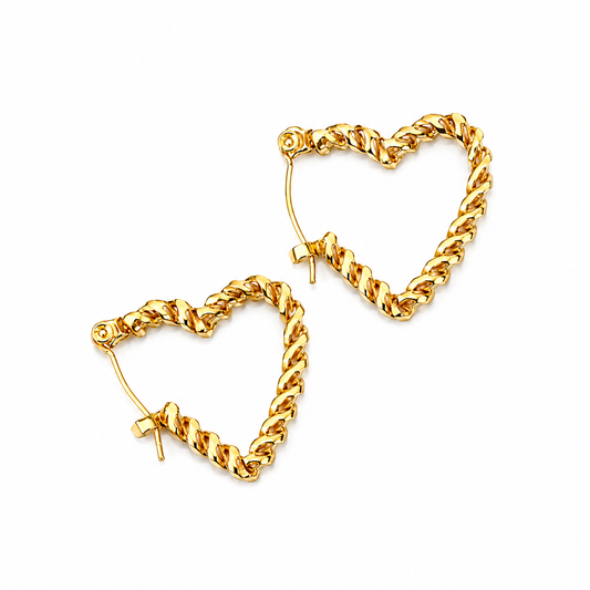 E2610 Arracdas corazon de acero inoxidable largo 2 cm